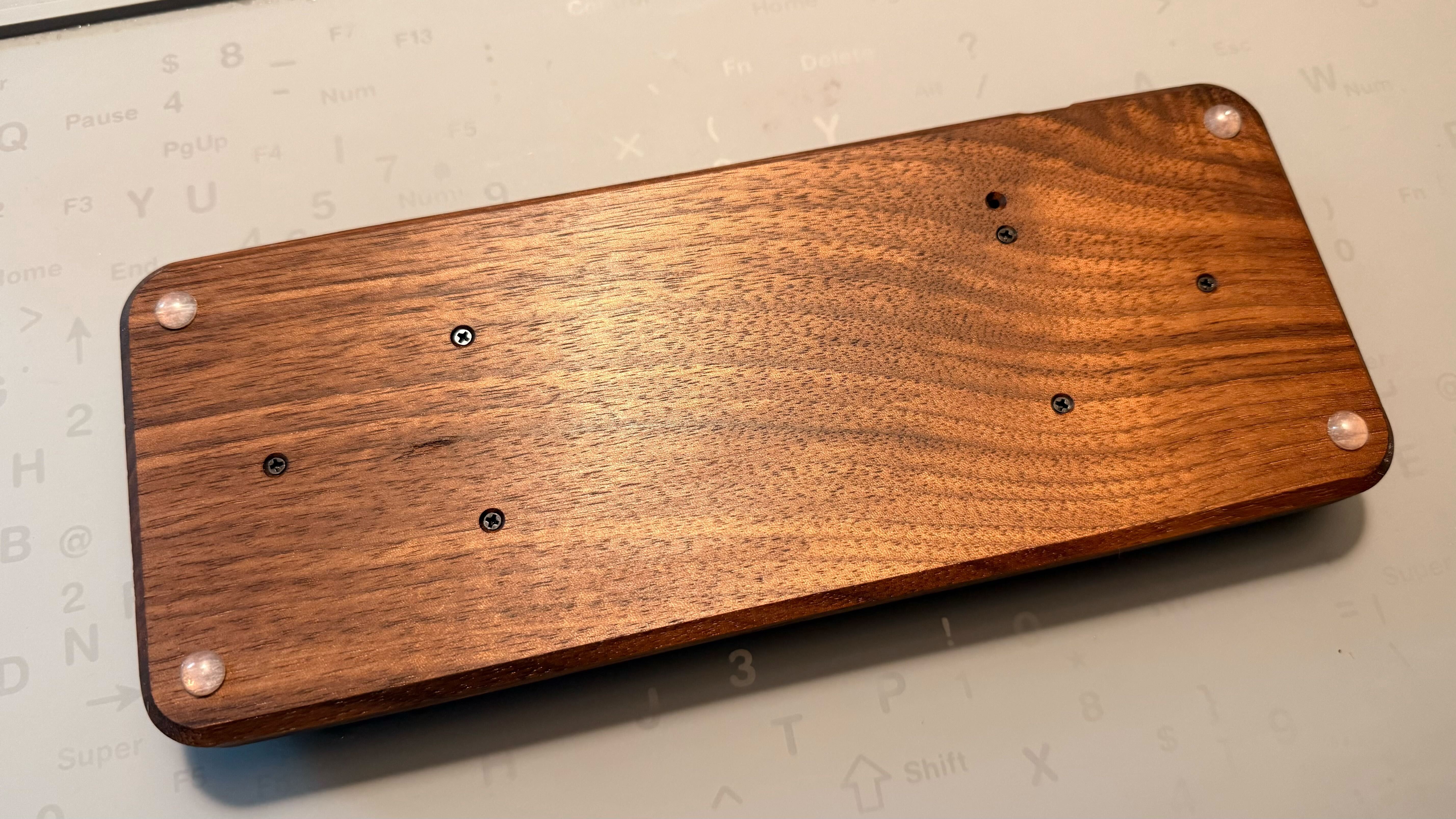 Walnut keyboard case, back